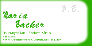 maria backer business card